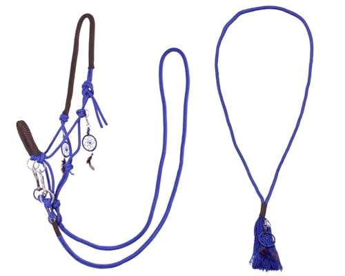 Cabestro de nudos Liberty azul cobalto evita rozaduras en caballos sensibles