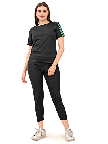 Image of DTR FASHION Lycra Blended Checkered Printed Tracksuit Co-ord Sets for Women TS HALF CHECKS NEW