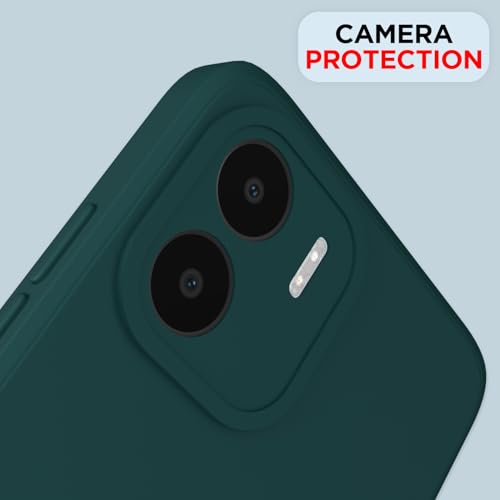 Image of Outlouders Back Cover for Redmi A1 / Redmi A2 | Camera Protection | Durable Soft Matte Silicone Bumper Case (Green)