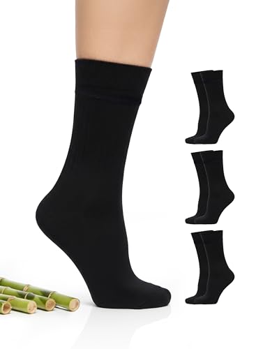 Hugh Ugoli Women Rayon Dress Socks, Extremely Soft Thin Crew Socks for Business, Trouser & Casual, Non-Binding & Breathable