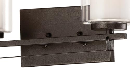 Image of Minka Lavery 6102-172 Parsons Studio Vanity Bath Light, 2-Light, 200 Total Watts, 15-in H x 8.75-in W, Smoked Iron