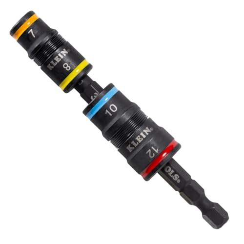 Klein Tools 32932M 4-in-1 Metric Impact Socket Set, 2 Flip Sockets with 4 Metric Hex Sizes, 7 mm, 8 mm, 10 mm, 12 mm