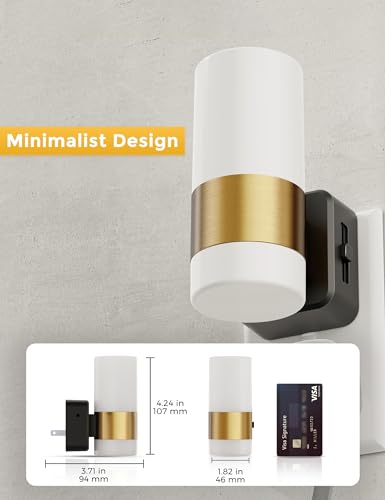 Image of L LOHAS LED Dimmable Night Light 2 Pack, Dusk to Dawn Sensor Nightlight | Support 0-100 Lumen Brightness Ajdustable, 3000K Soft White