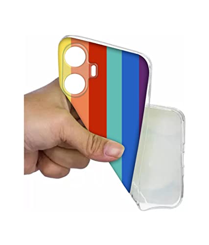 Image of Amazon Brand- Solimo Rainbow Colors Printed Silicon Soft TPU Back Case Cover Compatible for Realme C55 4G / Narzo N55 4G