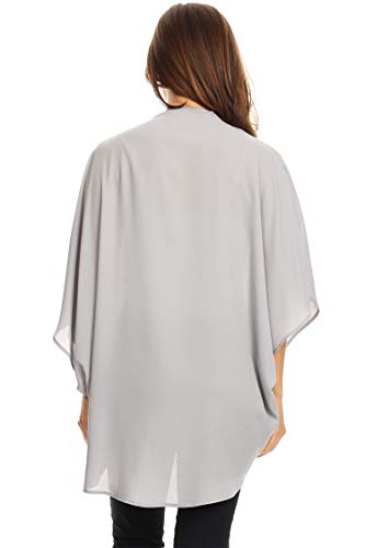 Women's Solid Casual Lightweight 3/4 Sleeve Loose Fit Open Front Cardigan4