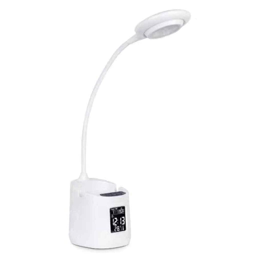 1 lot de lampe de bureau LED avec porte-stylo pour ordinateur de bureau flexible col de cygne pour la lecture et l'étude, petite pour chambre à coucher, lampes USB pour enfants, loupe sur pied à