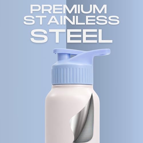 Image of Speedex Customised Stainless Steel Water Bottle 1 Ltr with Name - Personalised Engraved Sipper Cap Bottle for Kids, Men & Women, School, Gym, Office Pink Blue, Set of 1