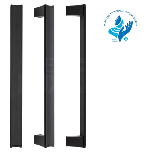Kit Com 6 Puxadores Para Porta Armário Gaveta Space 160 mm (Preto Fosco)