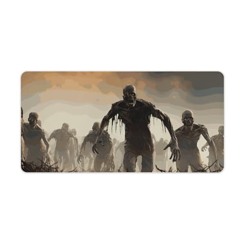 Many Zombie Desk Mat Non-Slip Laptop Writing Pad Large Keyboard Mousepad with Rubber Base 23.6