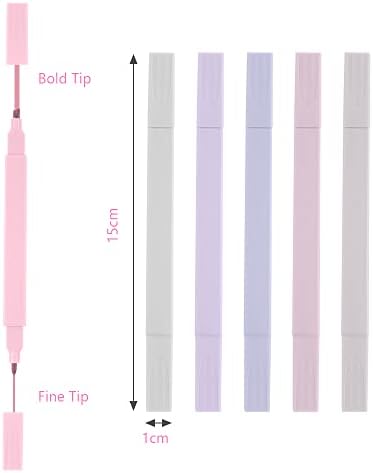Vicloon Textmarker Set 6 Pastellfarben Doppelkopf 2-in-1 Highlighter für Studenten