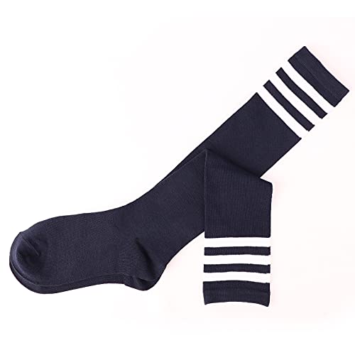 Image of DRESHOW 3 Pairs Cotton Knee High Socks for Women Solid Knit Knee Long Stocking Leg Warmer All Season Gift