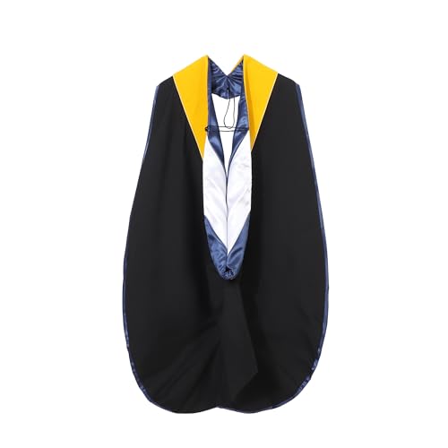 Unisex Deluxe Doctoral Graduation Gown and Doctoral Hood 8-Sided Tam Package for Academic Regalia