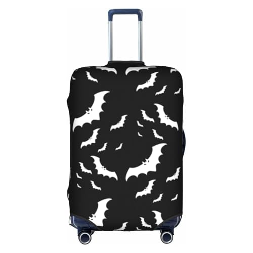 Halloween Flying Bats Printed Luggage Cover Elastic, Washable, Universal Fit 18-32 Inch Travel Suitcase Cover Easy To Identify