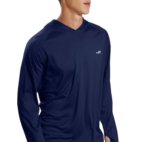 Image of Men's UPF 50+ Long Sleeve Sun Shirts UV Protection Hoodie Rash Guard Hiking Fishing Swim T Shirt
