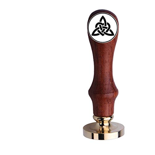 Kooer Triquetra Celtic Knot Wax Seal Stamp Sealing Wax Stamp Wedding Anniversary Invitation Seal Stamp (Style3-Seal with Handle)