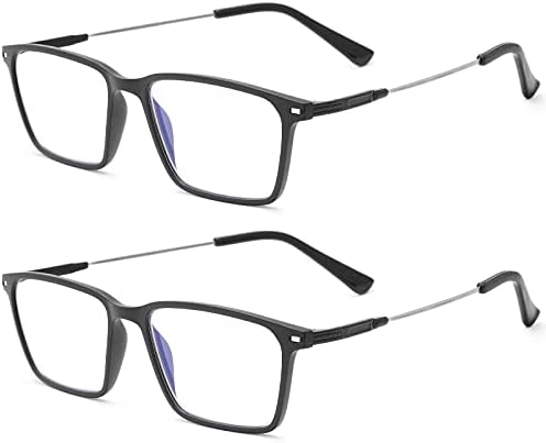 2 Pack Progressive Multifocal Computer Reading Glasses No Line Blue Light Blocking Readers for Unisex Multifocus Trifocal