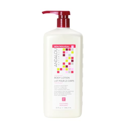Andalou Naturals 1000 Roses Soothing Body Lotion, 32 Fl. Oz Value Size, Sensitive Skin Lotion with Cocoa Butter, Shea Butter, Aloe Vera & Rosehip Oil