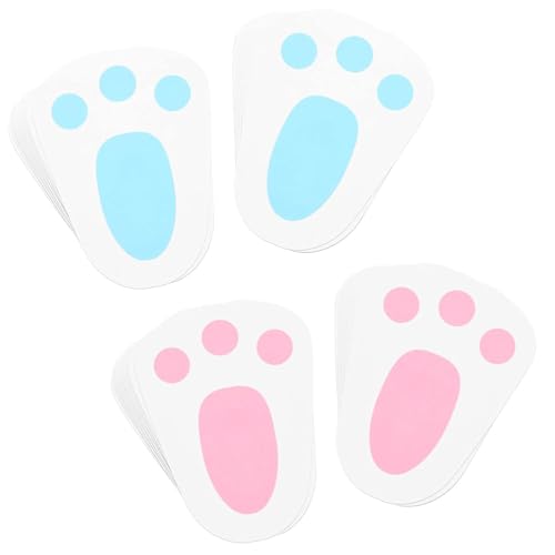 PWCTNT Easter Decoration, Easter Bunny Footprints, Pack of 100 Rabbit Paw Prints, Easter Decoration, Outdoor, Easter Bunny Decoration for Home, Garden, Easter Gifts Children, Large Rabbit Feet for