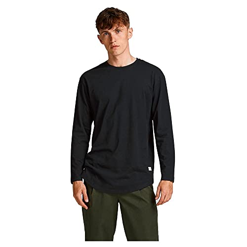 JACK & JONES JJENOA TEE O-NECK LS NOOS, T-Shirt Uomo, Nero (Black Fit:Relaxed), XL