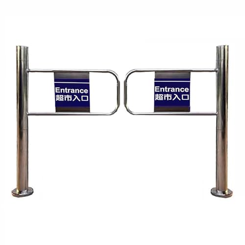 Supermarket Entrance Safety Gate,Library Swing Doorways For Warehouse Entrance Automatic Closing Unidirectional Door (80×97 Cm)(Stainless