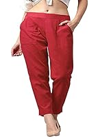 ATARAH Women's Regular Fit Cotton Trouser (PlusSize-21_Red_5XL)