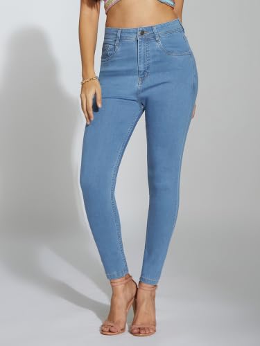 Image of Miss Chase Women's Skinny High Rise Regular /Cropped Length Stretchable Denim Jeans