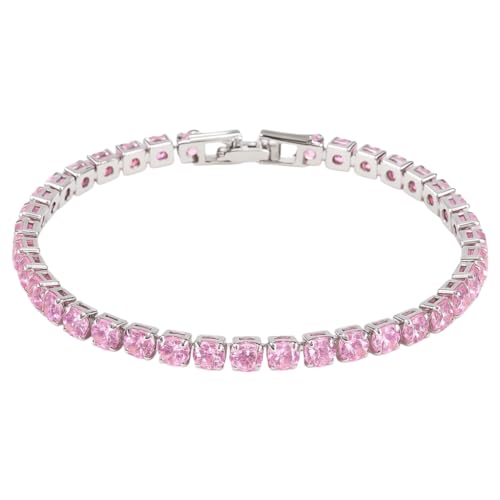 Image of BLACK PEARL Elegant Style Tennis Bracelet with Multicolour Zirconion Stones, Gold and Silver-Toned Bracelet For Women & Girls