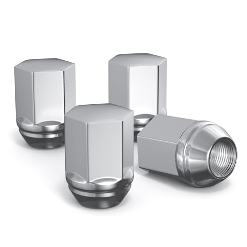 Image of MIKKUPPA M14x1.5 OEM Lug Nuts, Replacement for Chevy Equinox Malibu Impala, Dodge Charger Challenger Durango, Chrysler 300 Factory Wheel, Chrome 4PCS One-Piece 1.5 inch Tall Short Tire Nuts 611-330