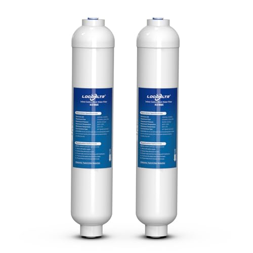 Inline Activated Carbon Block Water Filter with 1/4 Quick Connect T33 In Line Water Filter Replacement Cartridge for Icemaker Post Carbon Filter for RO Reverse Osmosis Water System (Pack of 2)