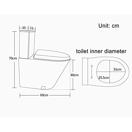 Sifone per WC commerciale, doppio scarico, ad alta efficienza, a risparmio idrico, facile da pulire, per bagno (drenaggio a parete dorata)