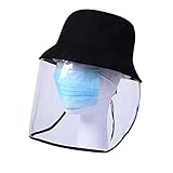 [material Calidad] La cubierta de protección sombrero está hecho de material de alta calidad de algodón, cubierta careta de seguridad está hecho de materiales transparentes, seguros y respetuosos con el medio ambiente no va a dañar su cuerpo o bloquear su vista, no afecta a su caminar o jugar con su teléfono.
