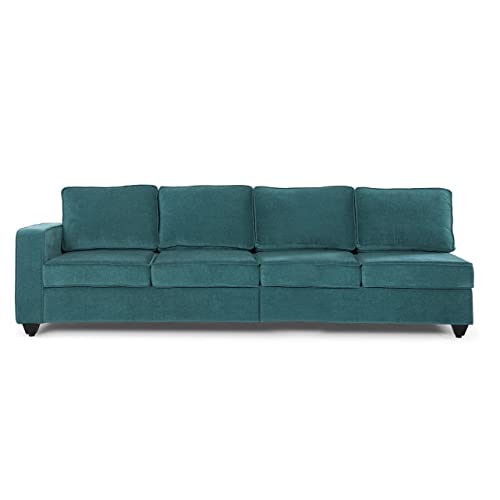 Image of Wakefit Sofa Set | 3 Year Warranty | Sofa 3 Seater, 3 Seater Sofa for Living Room, Wooden Sofa Set, 4 Seater + Right Aligned, Sofa for Living Room - Napper(Malphino : Malibu Green)