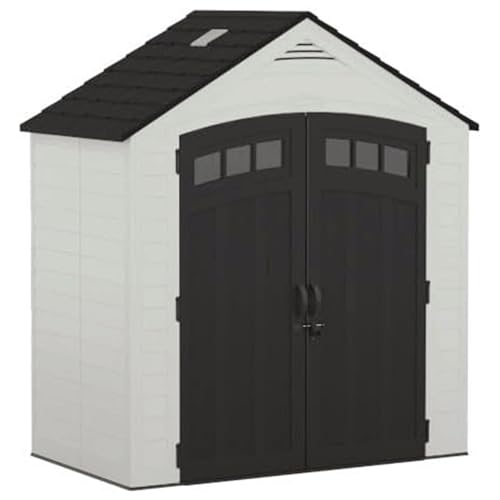 Suncast 7' x 4' Vista Vertical Storage Shed, with Floor, Double Doors - image 1