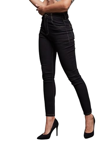 Image of Miss Chase Women's Skinny High Rise Cropped Stretchable Denim Jeans