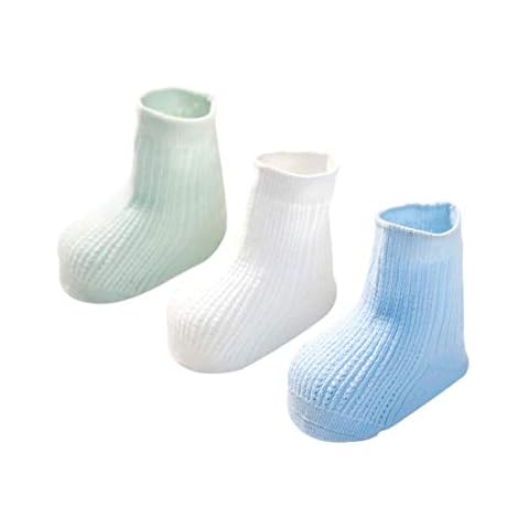 DEBAIJIA 3 Paar Baby Kinder Einfarbige Söckchen Atmungsaktive Mesh-Socken Warme Kuschelsocken Weich Süß Bequem Baumwolle Cover