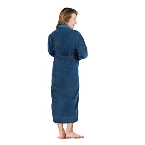 Superior Tinsel Unisex Turkish Cotton Terry Kimono Bathrobe with Embroidery, All-Season Robe2