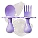grabease Utensilios de autoalimentación, Juego de cuchara y tenedor para el destete, Con barreras protectoras para evitar el ahogo y las arcadas para Unisex Bebé Lavanda Juego de 2 piezas