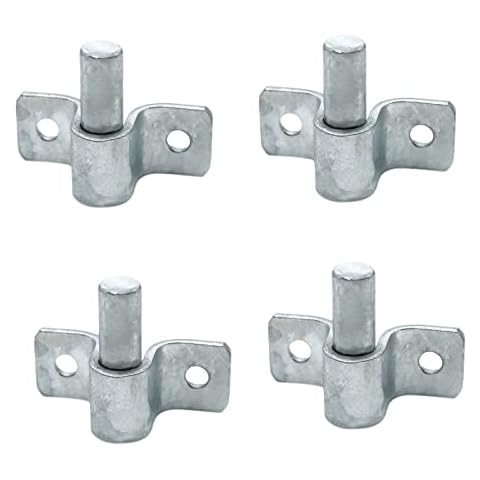 4 Packs Wall Mount Flat Back Wall Mount Chain Link Gate Hinges, Wood Fence Post Gate Hinge with 5/8 Hinge Pin, Heavy Duty Galvanized Steel Wall Plate Hinges, Screws Not Included Cover