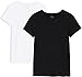 Produktbild Amazon-Marke: MERAKI AP003 Damen T-shirt, 2er Pack, Mehrfarbig (Black Beauty/White), 44, Label: XXL