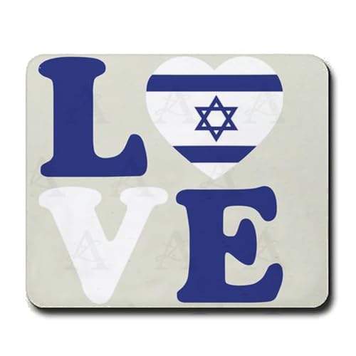Tapis de souris motif drapeau d'Israël - Cadeau de bureau - 240 x 200 x 4 mm - Couleur : drapeau d'Israël