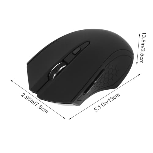 Ratón de computadora negro para biblioteca con diseño ergonómico de 6 teclas 2