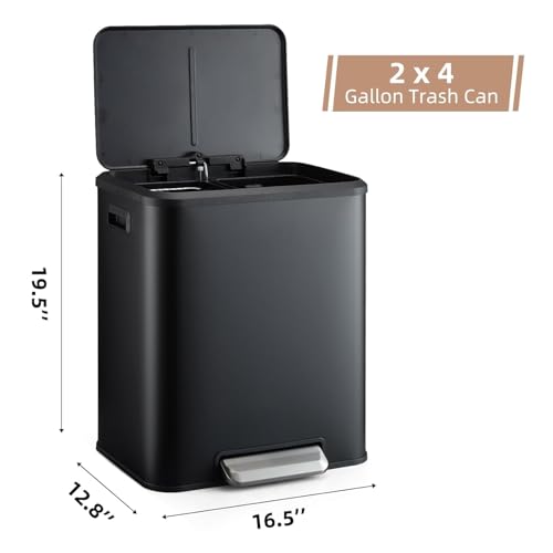 Caneca de basura de acero inoxidable 8 galones con tapa de cierre suave miniatura 2