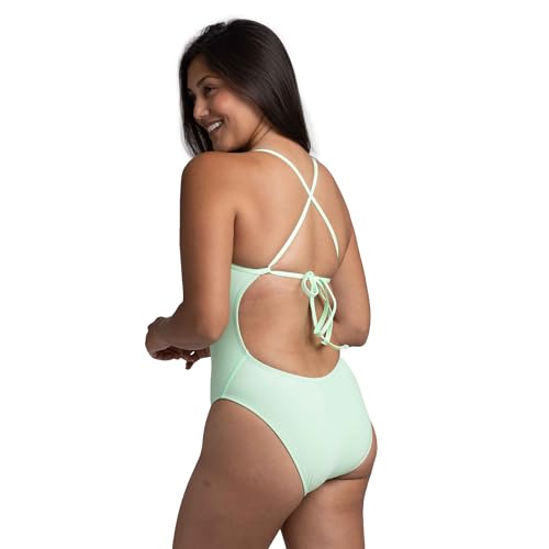 Image of JOLYN Jackson 4 Tie Back Women's Athletic One Piece Swimsuit for Competitive Swimming, Lifeguarding, Medium-Full Coverage