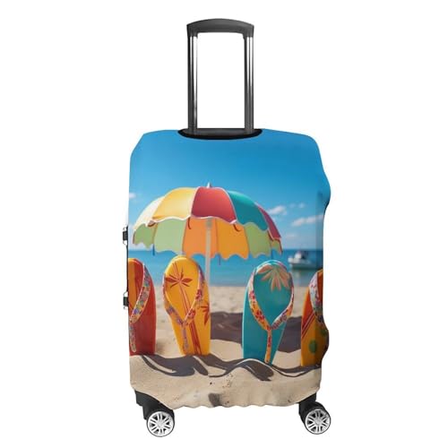 Travel Wheeled Suitcase Sleeve Dustproof Anti-scratch Colorful Flip Flops Beach Ball Luggage Case Protective Cover For 19-32 Inch Luggage4