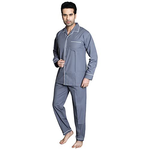 Image of Men's Cotton Solid Night Suit