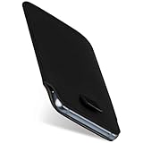 moex Slide Hülle für Samsung Galaxy S10e Handytasche zum Einstecken Ultra dünn, Einsteckhülle Holster Hülle PU Leder, Sleeve Etui Handyhülle mit 360 Grad Komplettschutz, Schwarz