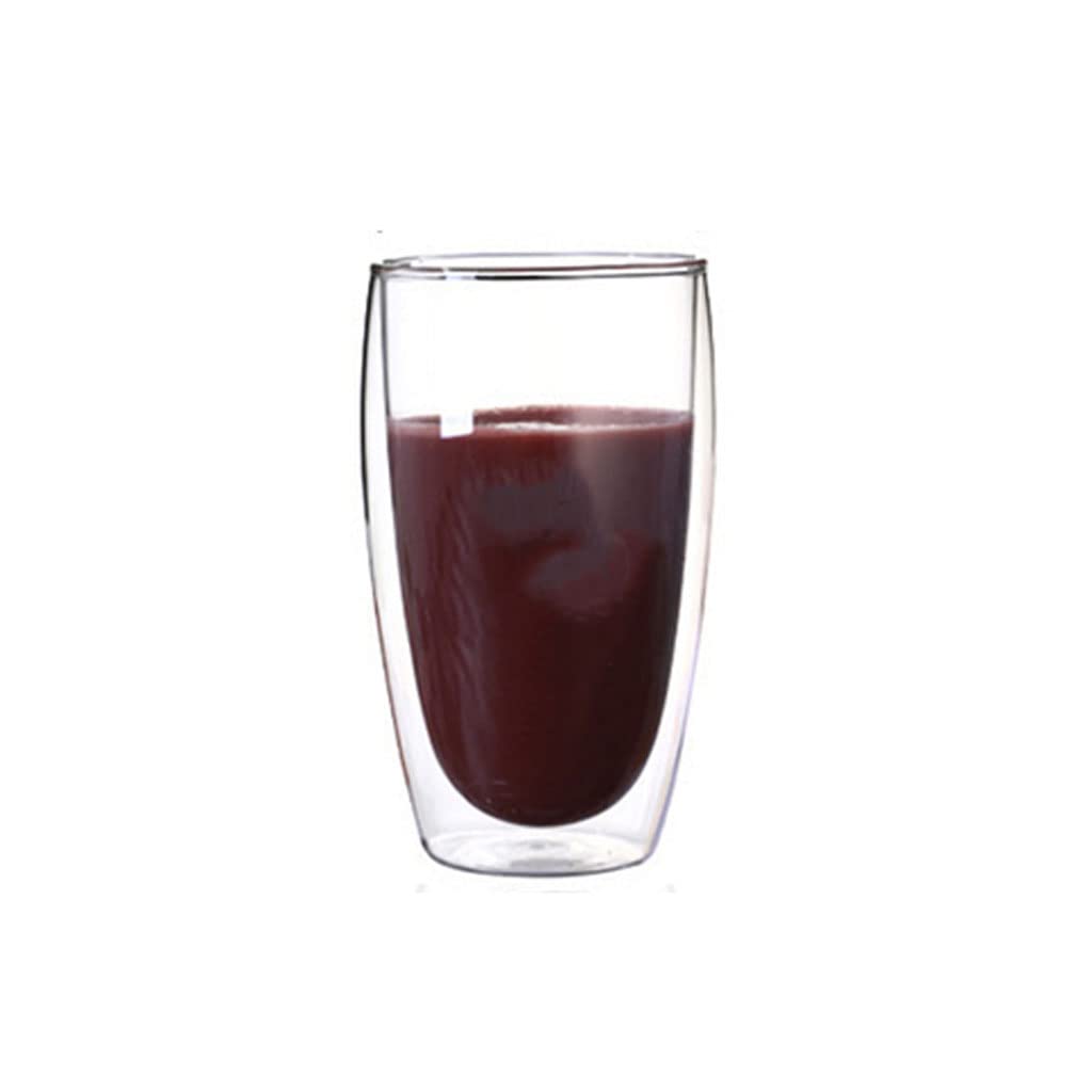 NOBRIM Taza de Cristal de Doble Pared de 80/150/250/350/450ml, Taza de Agua Resistente al Calor, Taza Transparente, Vasos para Beber para Bar, Fiesta, jarras de Cerveza