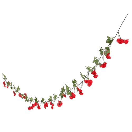 Gatuida Vid Rosa Artificial pétalos de Rosas Artificiales Decoraciones de Bodas - Decoración Floral Artificial Guirnalda de Rosas para Fiesta Adorno de Flores para el hogar Tela de Seda