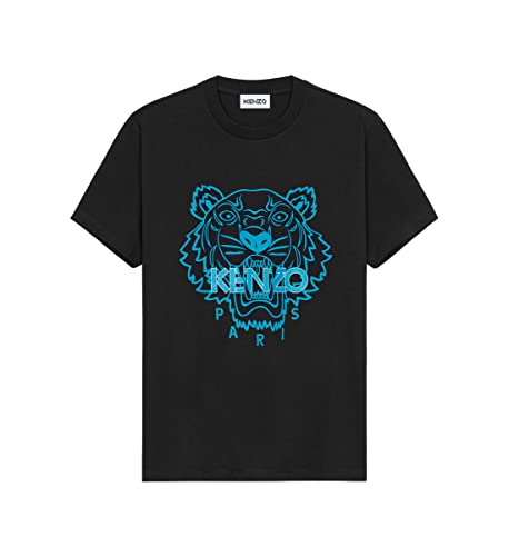 Kenzo Tiger Herren-T-Shirt, Schwarz, Tiger, Blau, 100 % Baumwolle...