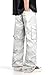 GINGTTO Baggy Cargo Pants Men White Camo Wide Leg Fashion Y2K Loose Fit Streetwear Drawstring Stretch 32